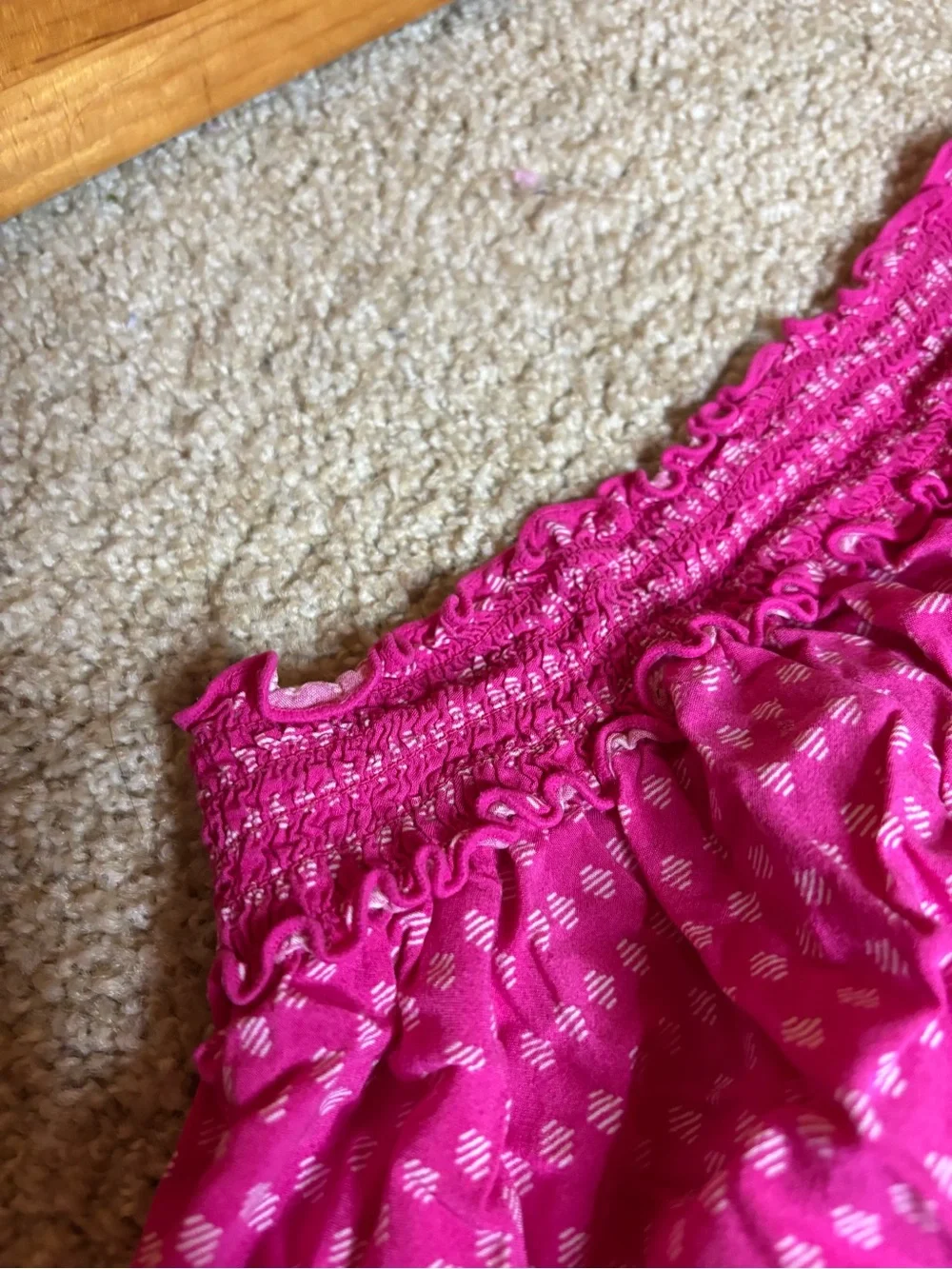 Old Navy Hot Pink Printed Smocked-Waist Circle Skirt